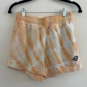 Dickies Women's Sweat Shorts XS Tie Dye Orange White 100% Cotton
